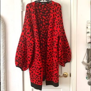 Nasty Gal Balloon Sleeve Oversized Cardigan